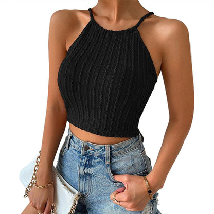 Damen Cropped Tanktop Rippstruktur Eveloria