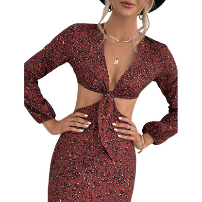 Damen Maxikleid Cut-Outs Knotendesign Eveloria