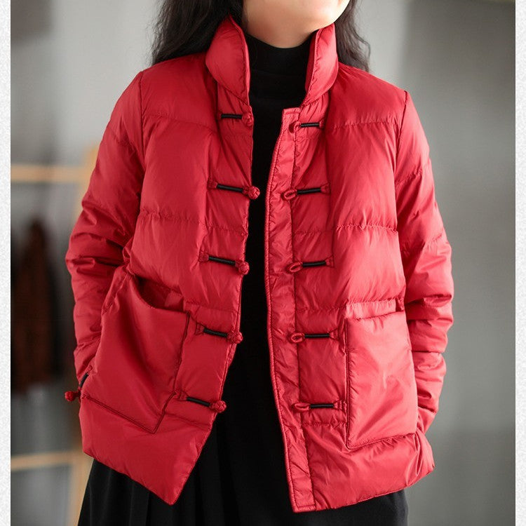 Damen Leichte Steppjacke Stehkragen Praktische Taschen