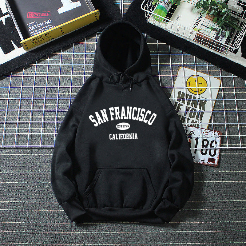 Damen Kapuzenpullover Lässig San Francisco Print Bequem