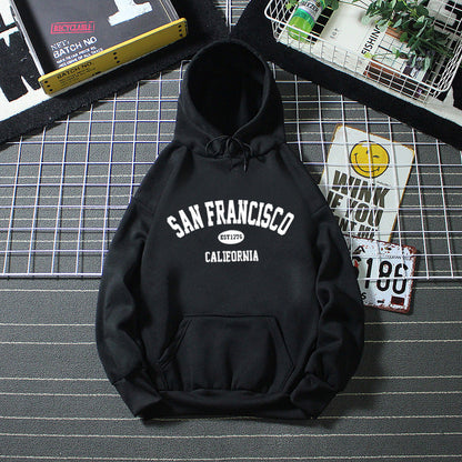 Damen Kapuzenpullover Lässig San Francisco Print Bequem