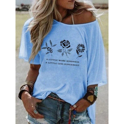 Damen Boho T-Shirt Floralmuster Eveloria