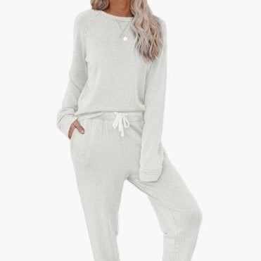 Damen Lounge-Set Oversized-Pullover und Hose Bequem Grau Eveloria