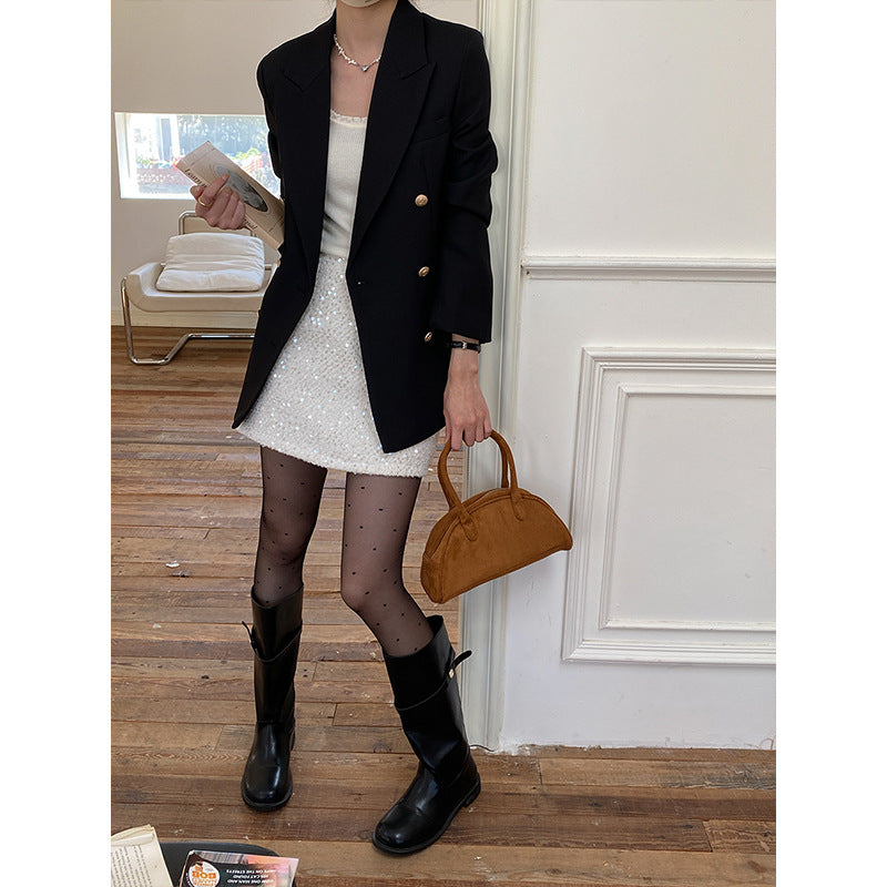 Damen Doppelreiher Blazer Klassisch Eveloria