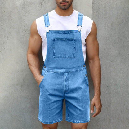 Herren Denim-Latzhose Relaxed Fit Blau