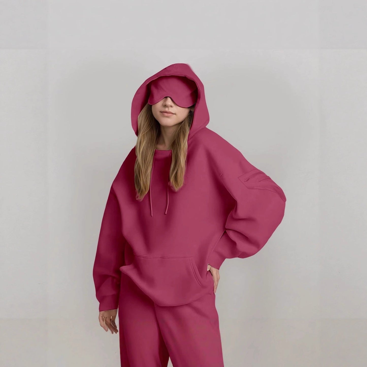 Damen Kapuzenpullover mit Schlafmaske