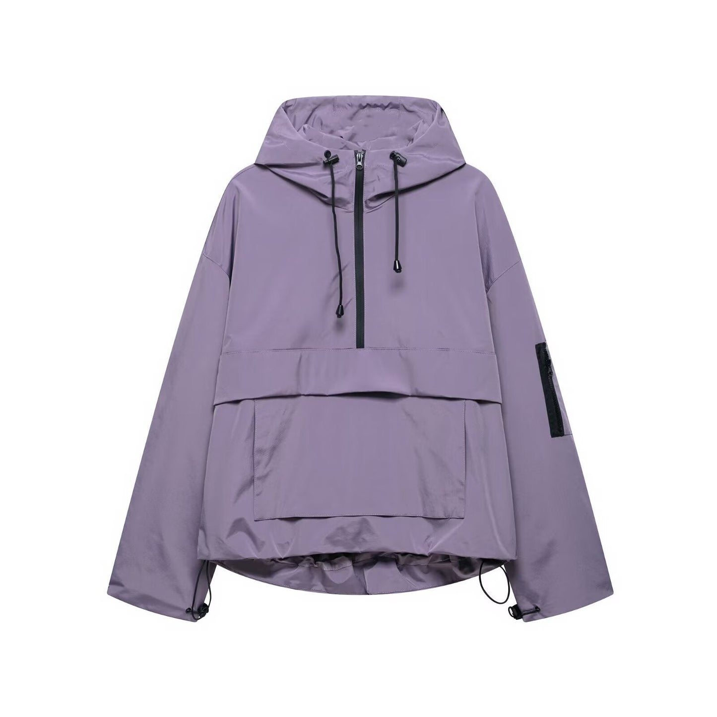 Damen Windjacke Funktionale Kapuzenjacke mit Kängurutasche