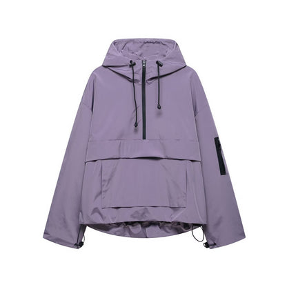 Damen Windjacke Funktionale Kapuzenjacke mit Kängurutasche