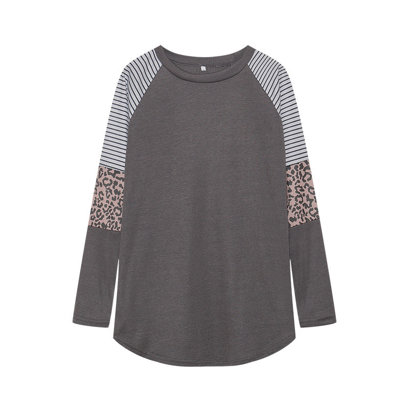 Damen Langarmshirt Tiermuster Streifendesign Eveloria
