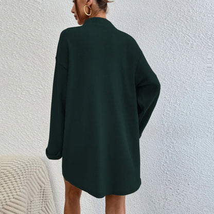 Damen Tunika-Kleid Lässiger Schnitt Praktische Taschen Eveloria