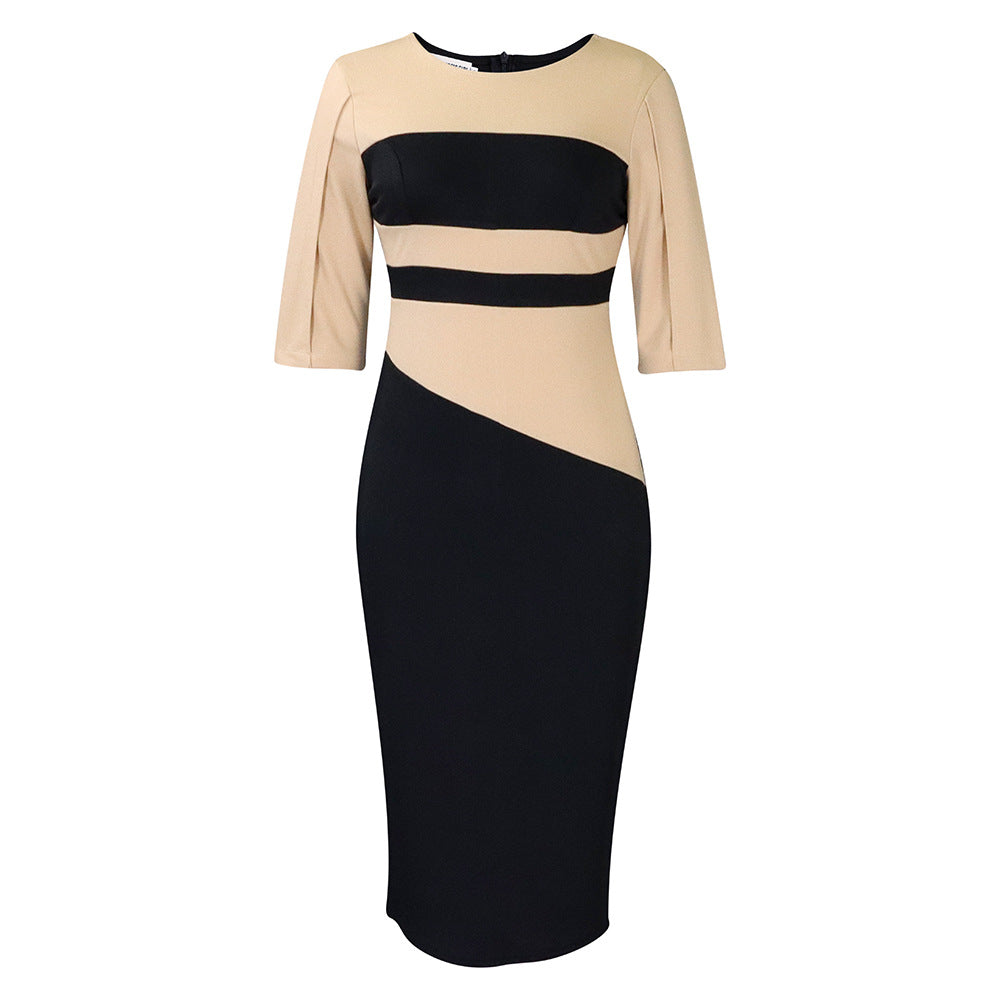 Damenkleid Figurbetont Asymmetrisch Elegant Ärmel Eveloria