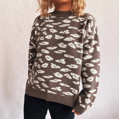 Damen Strickpullover Tiermuster Lässig Eveloria