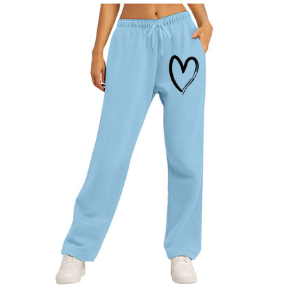 Damen Freizeithose Elastischer Bund Herzmotiv Eveloria