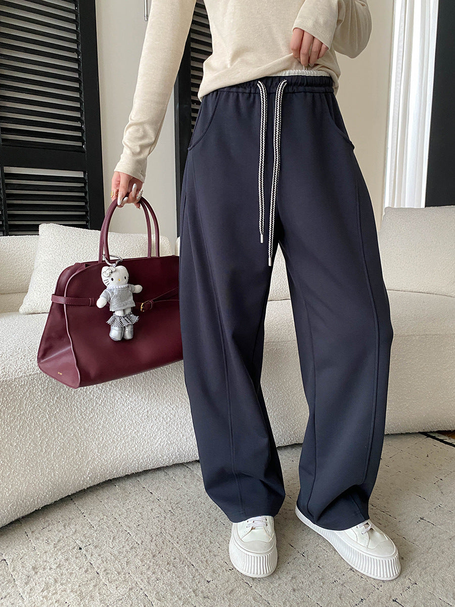 Damen Sweatpants Hohes Bund Weites Bein Eveloria