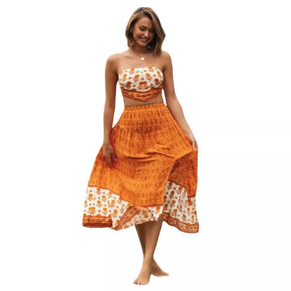 Damen Zweiteiliges Set Bandeau-Oberteil Maxirock