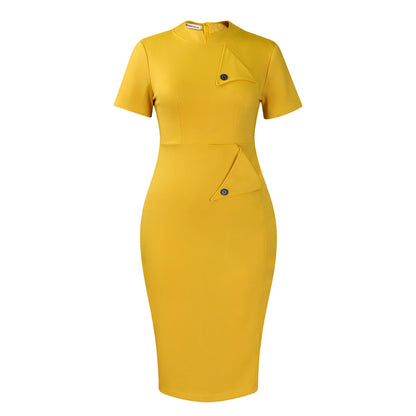 Damen Midi-Kleid Figurbetont Baumwolle Blume Eveloria