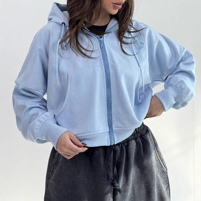 Damen Hoodie Lässig Weite Ärmel Eveloria