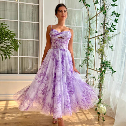Damen Abendkleid Florales Design Eleganter Schnitt Eveloria - Eveloria