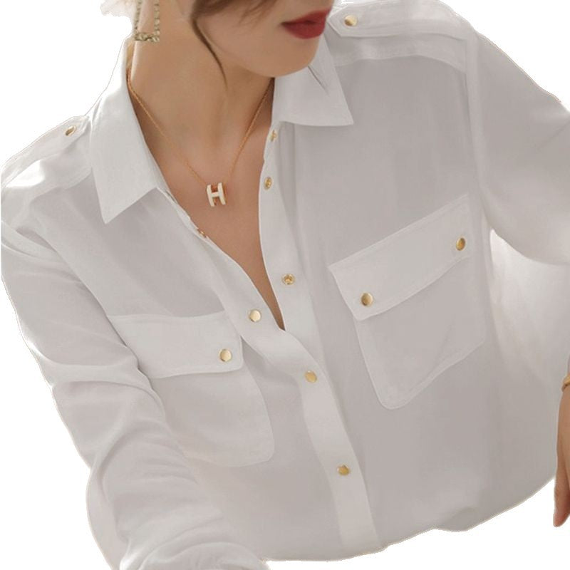 Damen Bluse mit Brusttaschen Eveloria