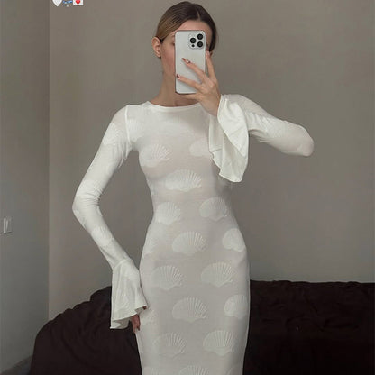Damen Maxikleid Elegantes Flügelärmel-Design Eveloria