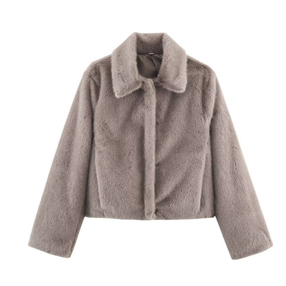 Damen Kunstpelzjacke Kuschelig Eveloria