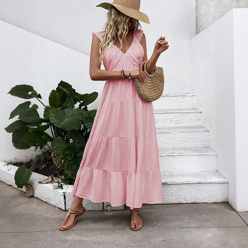 Damen Maxikleid Rüschendesign Schwingrock Eveloria