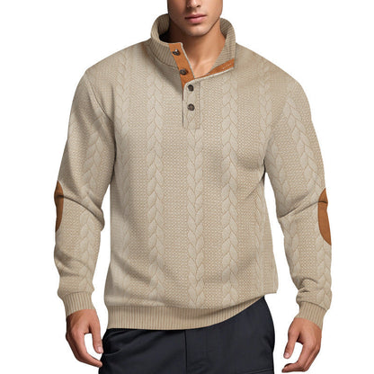 Herren Strickpullover Hoher Kragen Muster