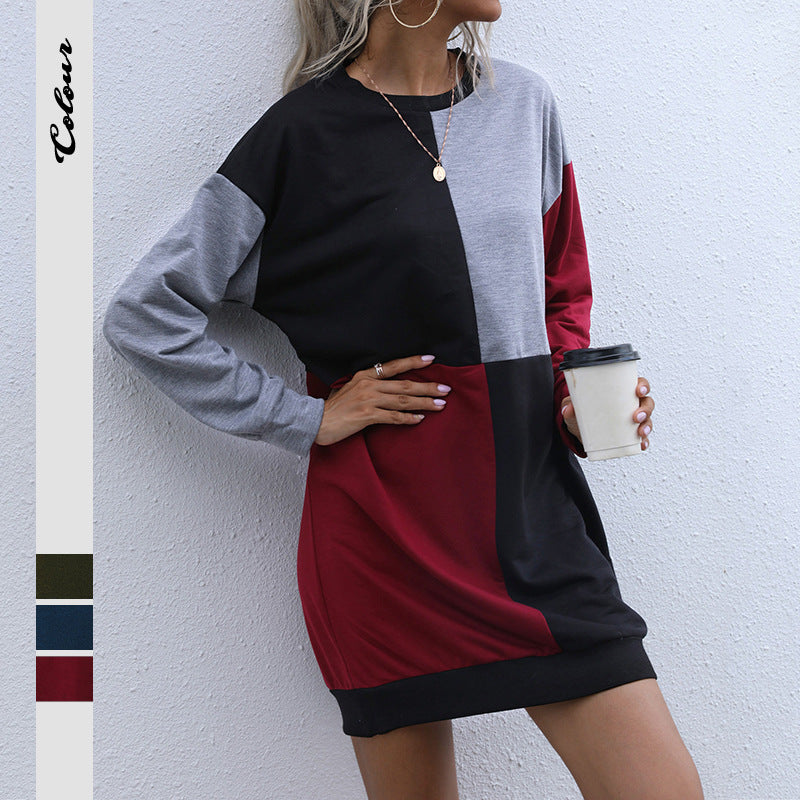 Damen Oversized Kleid Farbblockdesign Eveloria - Eveloria