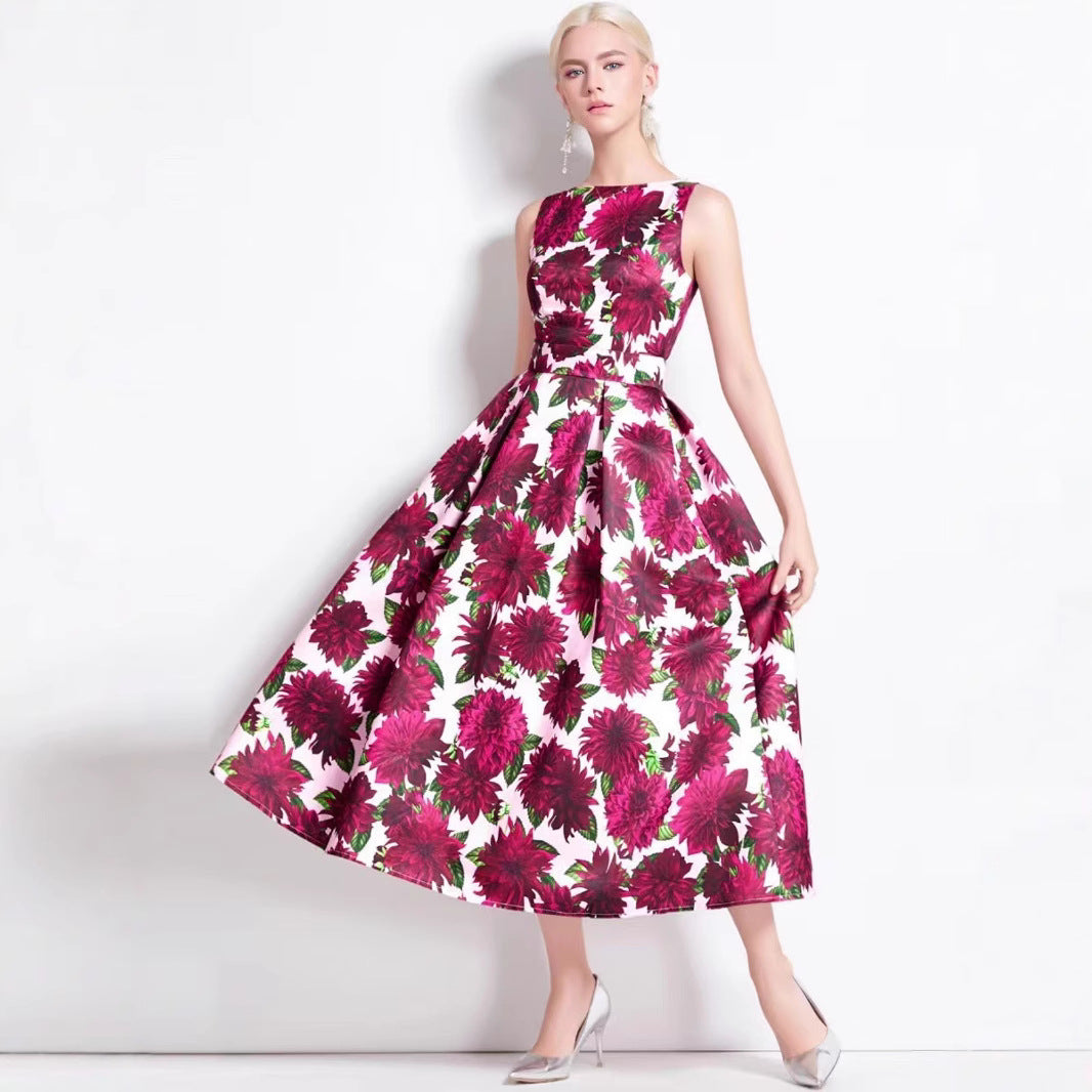 Damen Maxikleid Floral Tailliert Eveloria