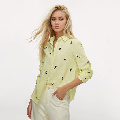 Damen Bluse mit Knotendetail und verspieltem Design