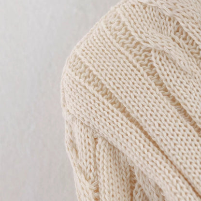 Damen Strickpullover Klassischer Stehkragen Zopfmuster Eveloria