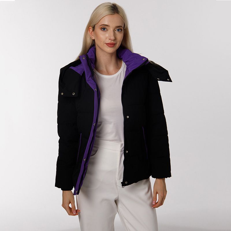 Eveloria Damen Winterjacke Gesteppt Wendbar Praktische Taschen