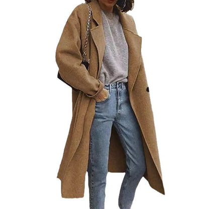 Damen Wollmantel Oversized Klassisches Design