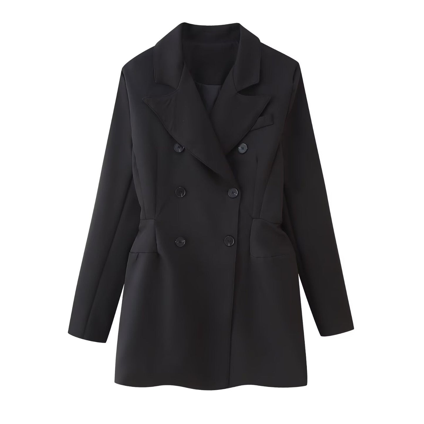 Damen Blazerjacke Slim Fit Eveloria Schwarz - Eveloria