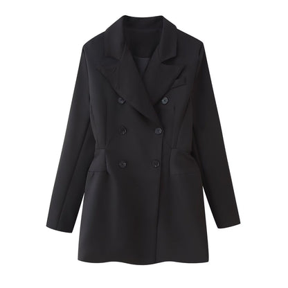 Damen Blazerjacke Slim Fit Eveloria Schwarz - Eveloria