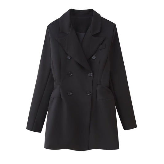 Damen Blazerjacke Slim Fit Eveloria Schwarz - Eveloria