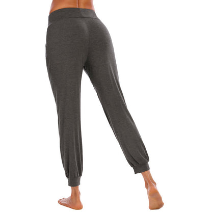 Damen Freizeithose Hochbund mit Seitentaschen Bequem Eveloria