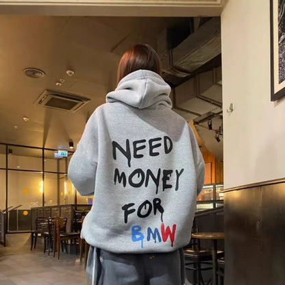 Damen Oversized Hoodie mit Schriftzug
