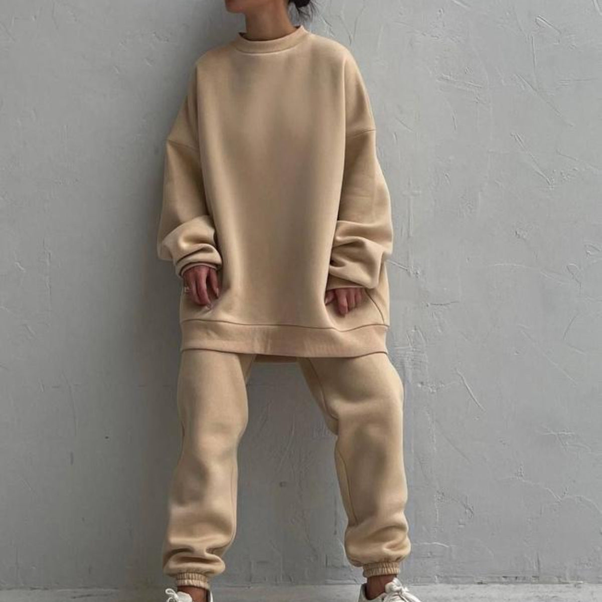 Damen Oversize Loungewear Set Elastisch Hochkragen Bequem