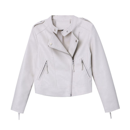 Damen Lederjacke Bikerstil Eveloria
