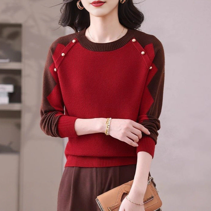 Damen Pullover Lässig mit Applikationen Eveloria - Eveloria