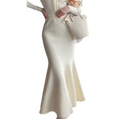 Damen Strickrock Midi Elegant Fein