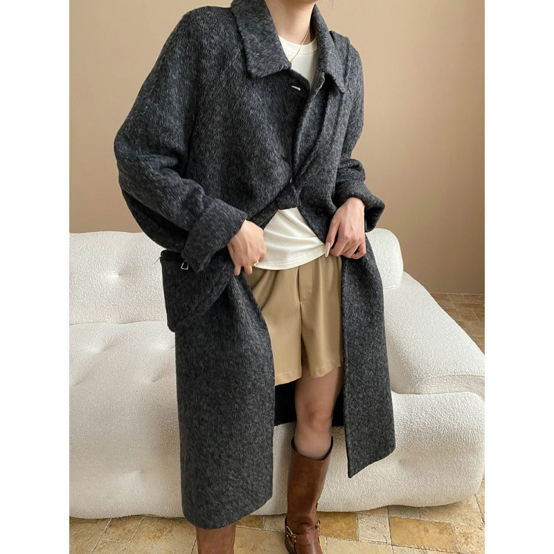 Damen Strickmantel Eleganter Schnitt Mit Taschen