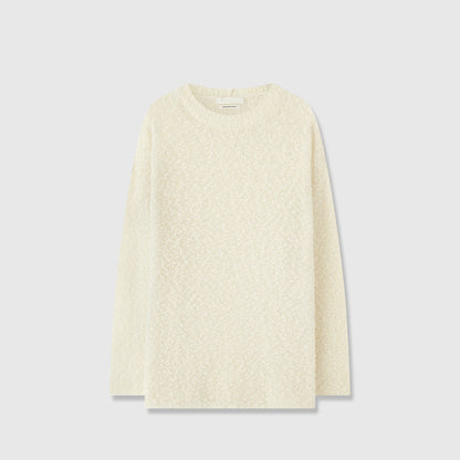 Damen Strickpullover Weich Veloursstoff Übergröße Beige