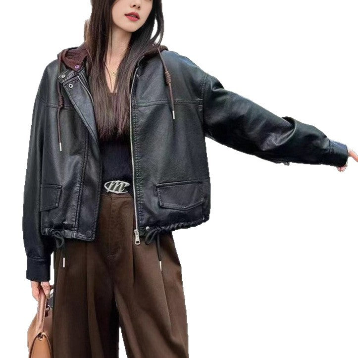 Damen Kunstlederjacke Lässig Eveloria
