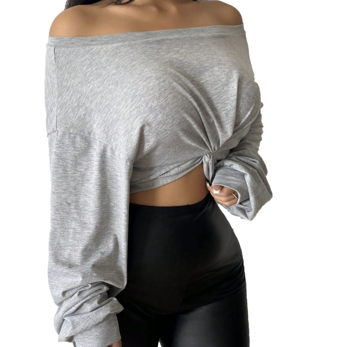 Damen Oversized Crop Knotted Design