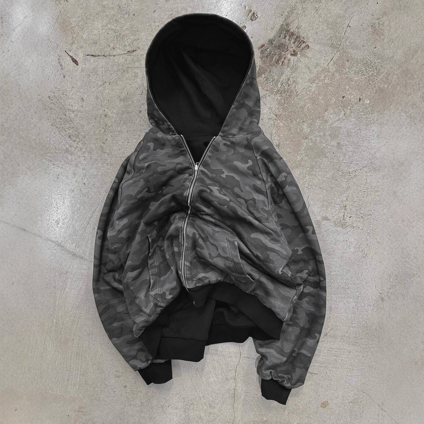 Damen Kapuzenpullover Camouflage Muster Breite Bündchen Eveloria