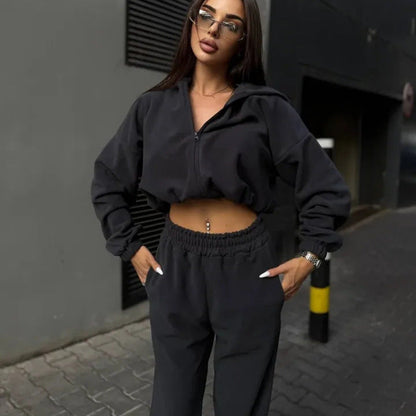 Damen Oversized Jumpsuit mit Kapuze Eveloria