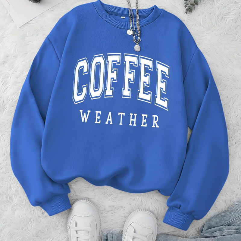 Damen Sweatshirt Coffee Weather Aufdruck Eveloria