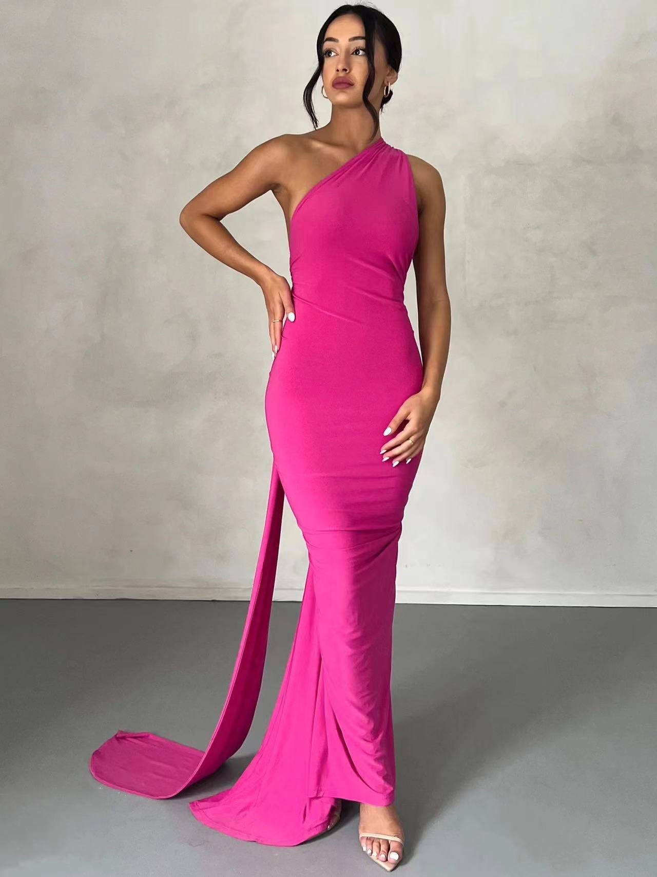 Damen Wickelkleid Asymmetrischer Saum Figurbetont Eveloria